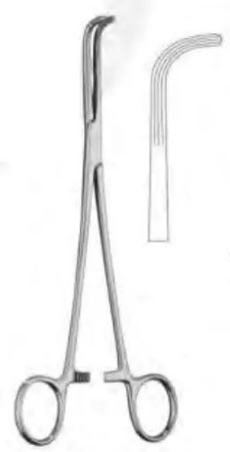 Затискач кровозупинний, лігатурний, Мікстера, вертикально-зігнутий за радіусом, половинна насічка, 220 мм, судинний RAJ IMPEX 06-185